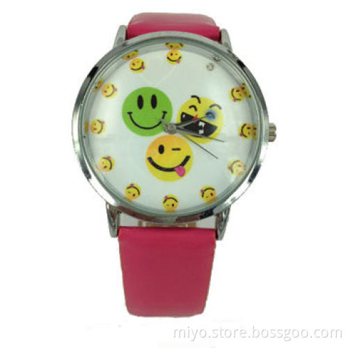 Fashion Kid and Teens Leather Band Wristwatch, Alloy Case and Leather Band, New Product